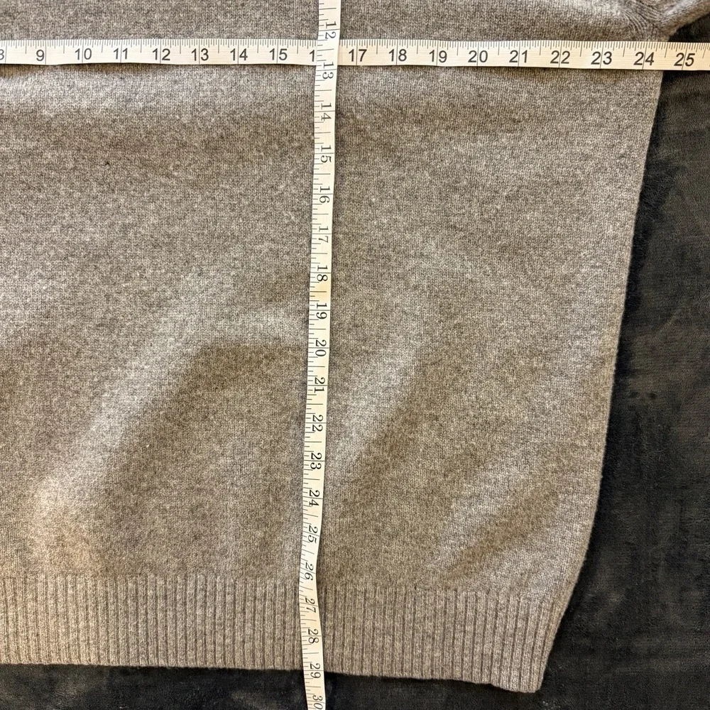 J Crew Lambswool Sweater Mens XL Gray 1/4 Zip Mock Neck Pullover